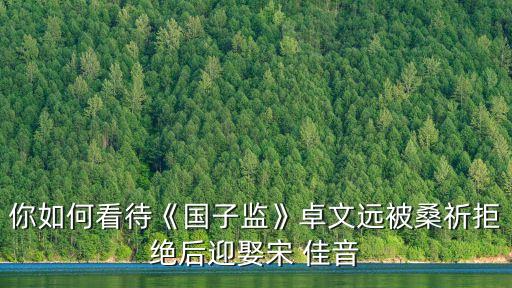 你如何看待《國子監(jiān)》卓文遠被桑祈拒絕后迎娶宋 佳音