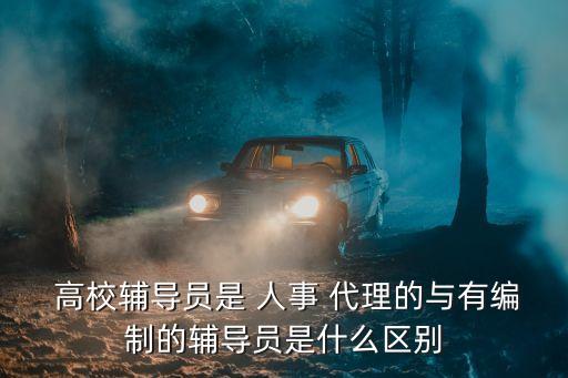  高校輔導(dǎo)員是 人事 代理的與有編制的輔導(dǎo)員是什么區(qū)別