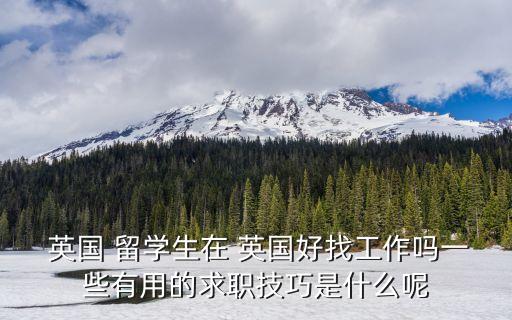  英國(guó) 留學(xué)生在 英國(guó)好找工作嗎一些有用的求職技巧是什么呢