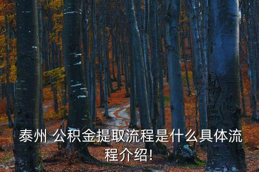  泰州 公積金提取流程是什么具體流程介紹!