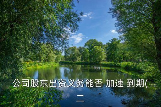 公司股東出資義務(wù)能否 加速 到期(二