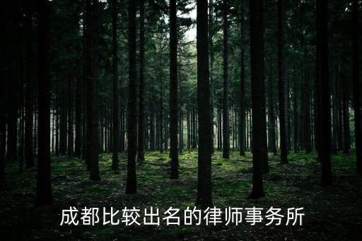  成都比較出名的律師事務(wù)所