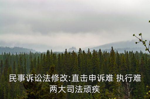 民事訴訟法修改:直擊申訴難 執(zhí)行難兩大司法頑疾