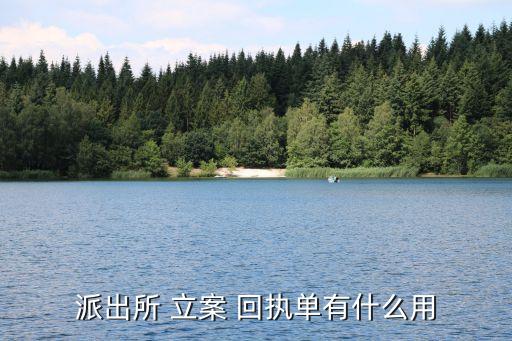 派出所 立案 回執(zhí)單有什么用
