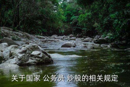 關(guān)于國家 公務(wù)員 炒股的相關(guān)規(guī)定