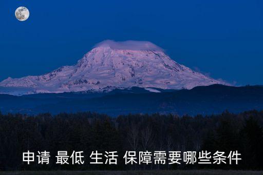 申請 最低 生活 保障需要哪些條件