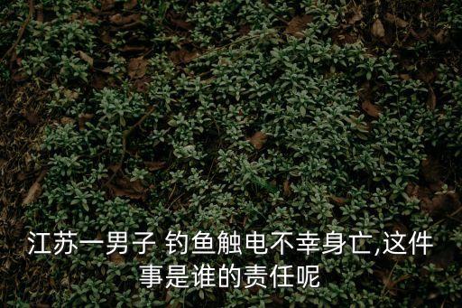 江蘇一男子 釣魚觸電不幸身亡,這件事是誰的責(zé)任呢