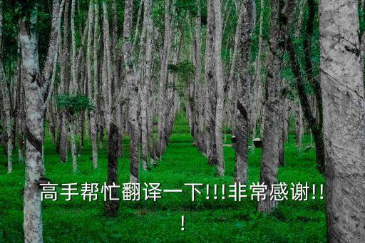 高手幫忙翻譯一下!!!非常感謝!!!