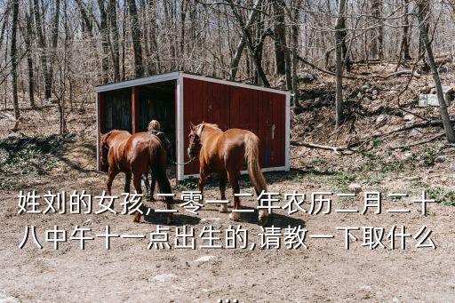 姓劉的女孩,二零一二年農(nóng)歷二月二十八中午十一點出生的,請教一下取什么...