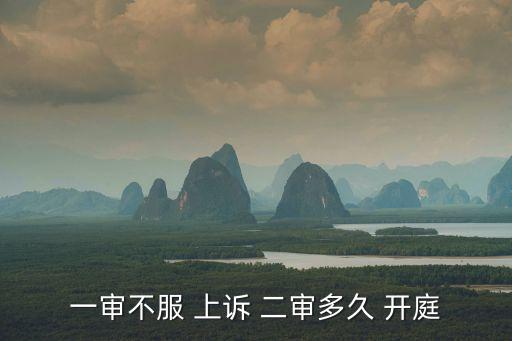 一審不服 上訴 二審多久 開庭