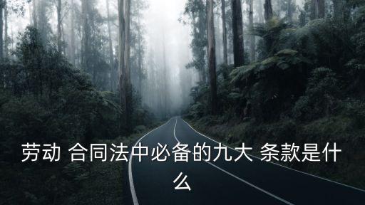 合同法規(guī)定的基本條款