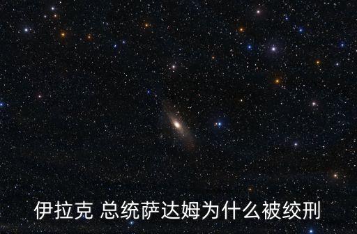 伊拉克 總統(tǒng)薩達(dá)姆為什么被絞刑