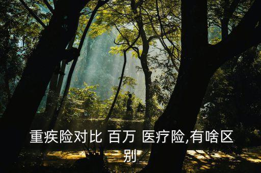  重疾險對比 百萬 醫(yī)療險,有啥區(qū)別