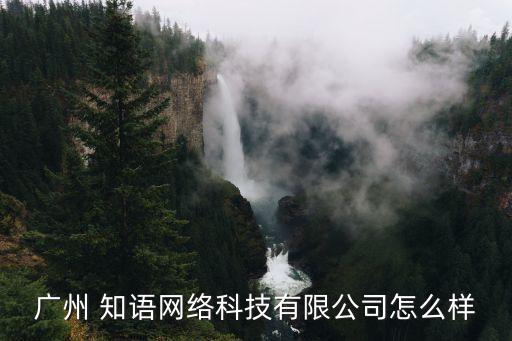廣州 知語網(wǎng)絡(luò)科技有限公司怎么樣