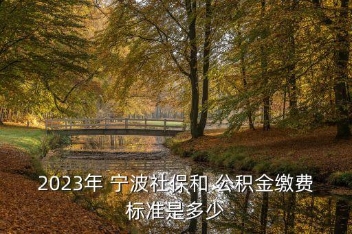2023年 寧波社保和 公積金繳費(fèi)標(biāo)準(zhǔn)是多少