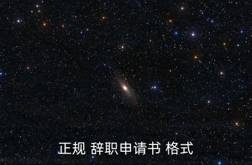 正規(guī) 辭職申請書 格式
