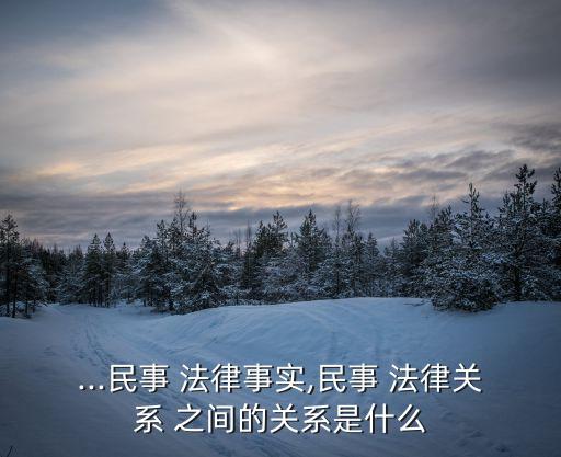 ...民事 法律事實(shí),民事 法律關(guān)系 之間的關(guān)系是什么