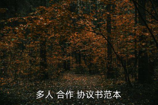 多人 合作 協(xié)議書(shū)范本