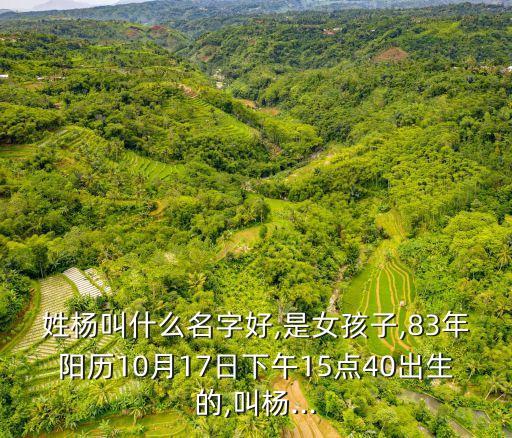 姓楊叫什么名字好,是女孩子,83年陽歷10月17日下午15點(diǎn)40出生的,叫楊...
