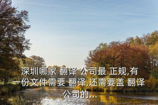  深圳哪家 翻譯 公司最 正規(guī),有一份文件需要 翻譯,還需要蓋 翻譯 公司的...