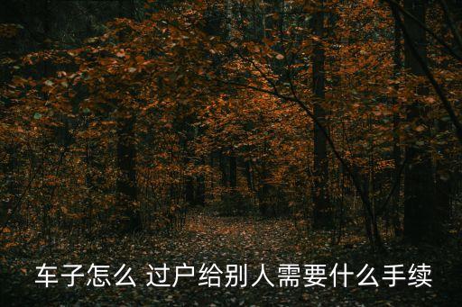  車(chē)子怎么 過(guò)戶給別人需要什么手續(xù)