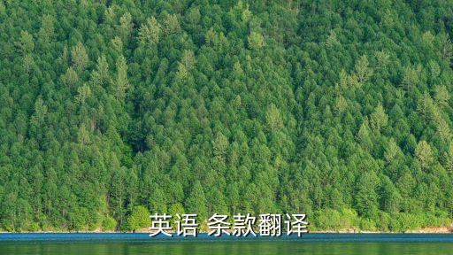  英語 條款翻譯