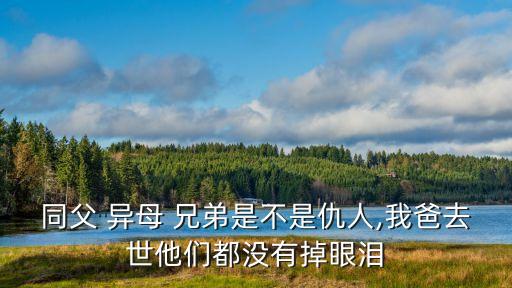 同父 異母 兄弟是不是仇人,我爸去世他們都沒有掉眼淚