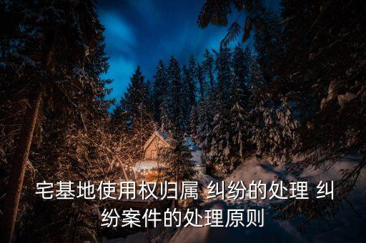  宅基地使用權(quán)歸屬 糾紛的處理 糾紛案件的處理原則