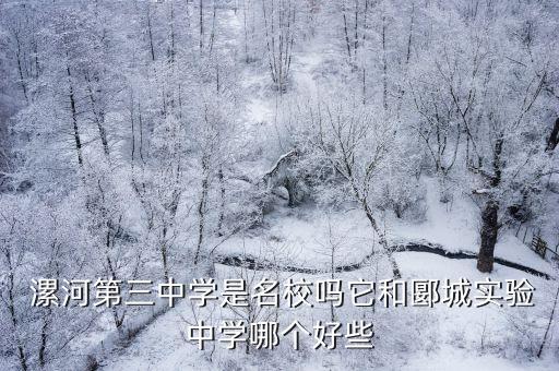  漯河第三中學(xué)是名校嗎它和郾城實(shí)驗(yàn)中學(xué)哪個(gè)好些