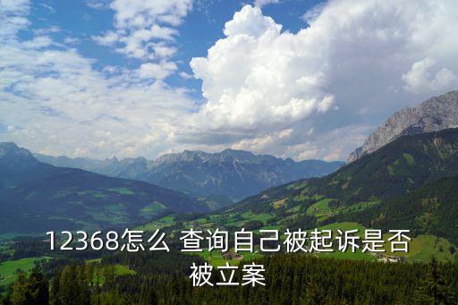 12368怎么 查詢自己被起訴是否被立案