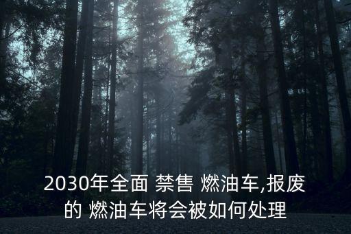 2030年全面 禁售 燃油車,報(bào)廢的 燃油車將會(huì)被如何處理