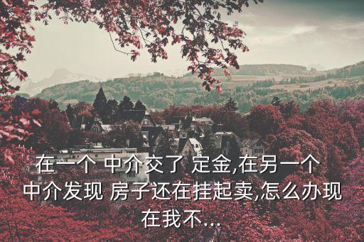 房子不想賣了但買方付定金了中介