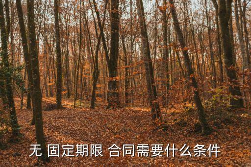 無 固定期限 合同需要什么條件
