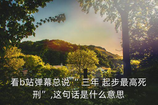 看b站彈幕總說(shuō)“ 三年 起步最高死刑”,這句話是什么意思