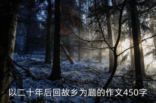 以二十年后回故鄉(xiāng)為題的作文450字