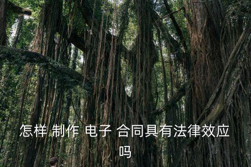 怎樣 制作 電子 合同具有法律效應(yīng)嗎