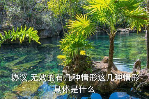  協(xié)議 無效的有幾種情形這幾種情形具體是什么