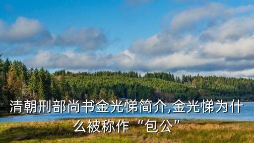 清朝刑部尚書金光悌簡介,金光悌為什么被稱作“包公”