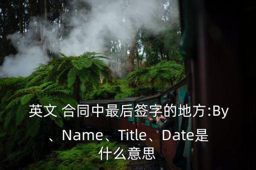  英文 合同中最后簽字的地方:By、Name、Title、Date是什么意思