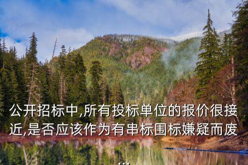 公開(kāi)招標(biāo)中,所有投標(biāo)單位的報(bào)價(jià)很接近,是否應(yīng)該作為有串標(biāo)圍標(biāo)嫌疑而廢...