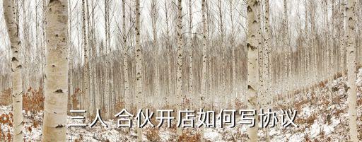  三人 合伙開店如何寫協(xié)議