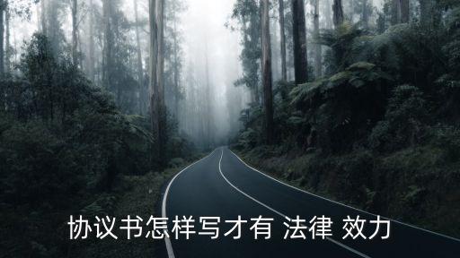 協(xié)議書怎樣寫才有 法律 效力