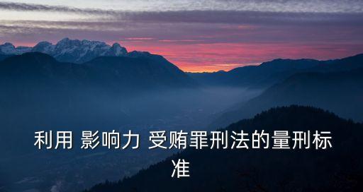  利用 影響力 受賄罪刑法的量刑標(biāo)準(zhǔn)