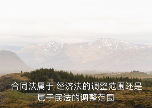  合同法屬于 經(jīng)濟(jì)法的調(diào)整范圍還是屬于民法的調(diào)整范圍