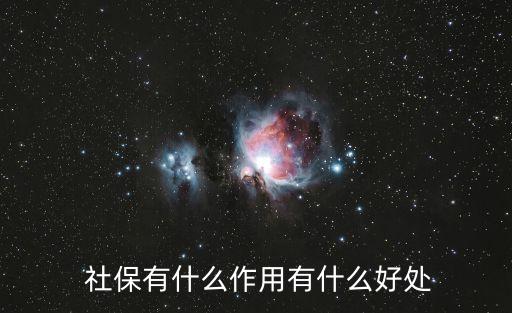  社保有什么作用有什么好處