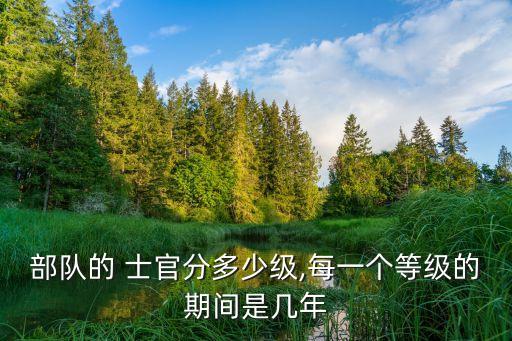 部隊的 士官分多少級,每一個等級的期間是幾年