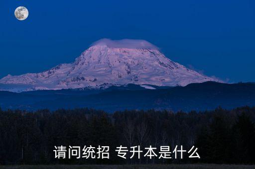 請問統(tǒng)招 專升本是什么