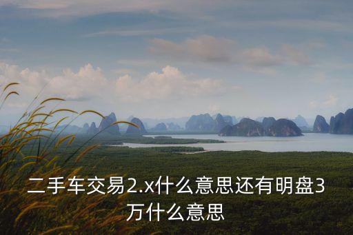 二手車交易2.x什么意思還有明盤3萬什么意思