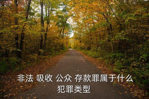  非法 吸收 公眾 存款罪屬于什么犯罪類型