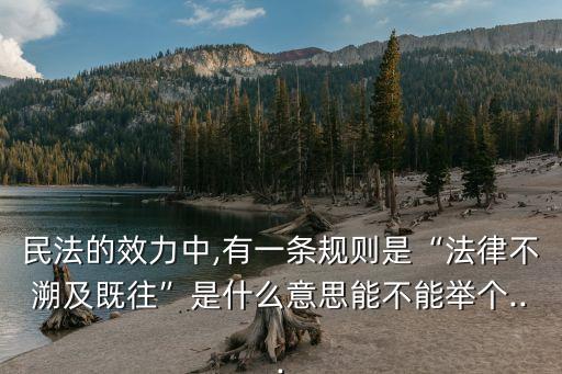 民法的效力中,有一條規(guī)則是“法律不溯及既往”是什么意思能不能舉個...